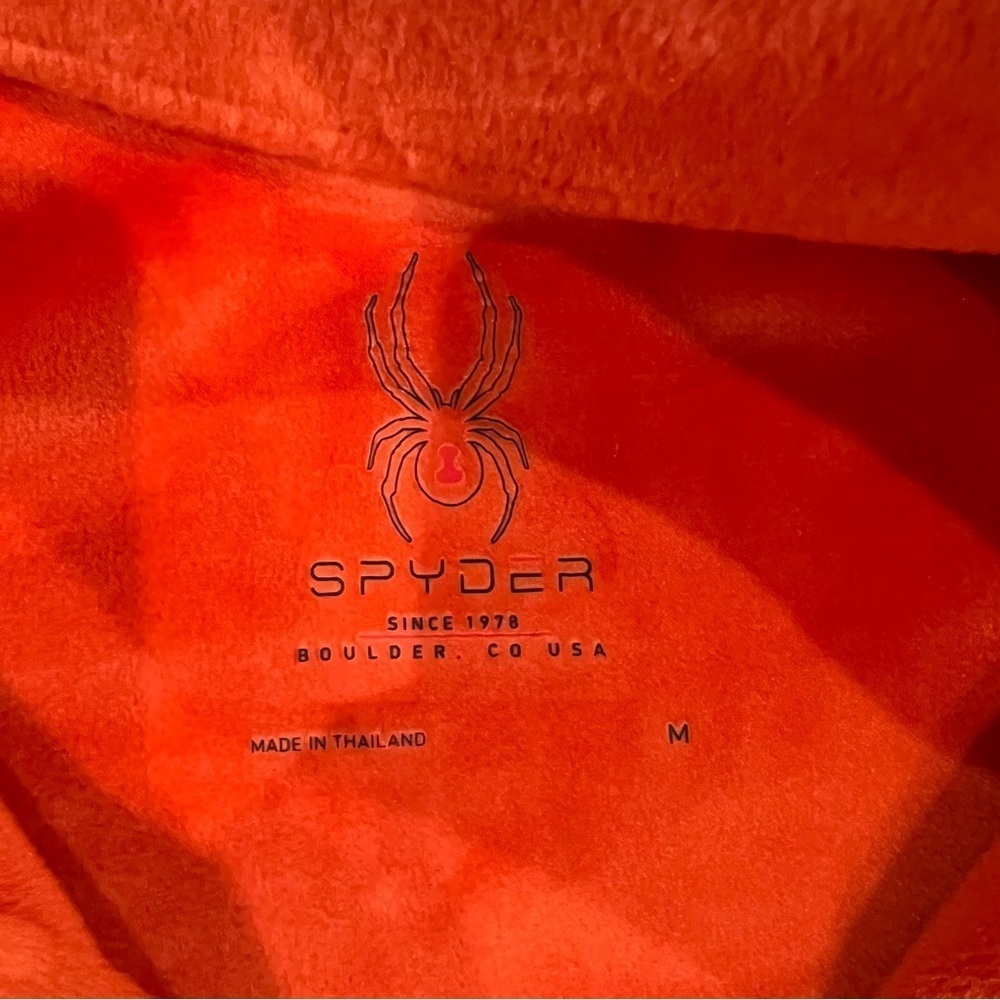 Spyder Orange Shimmer Quarter Zip T Neck Top Ski Winter Snow Layer Women’s M - Picture 3 of 9